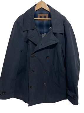 Frye Jacket Mens XL Waxed Canvas Pea Coat Double-Breasted Lined Outdoor Ret$498